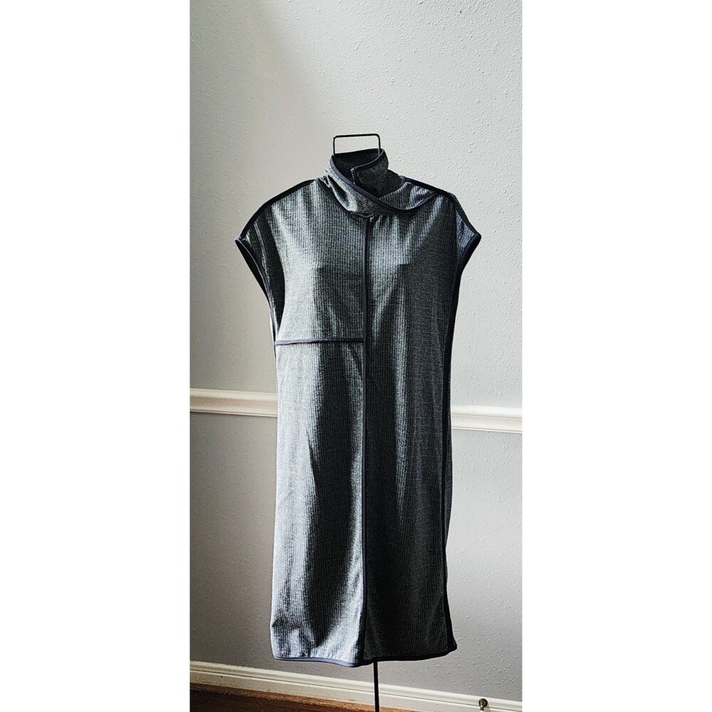 Ermanna Womens EU 36 Gray Minimalist Midi Shift Dress